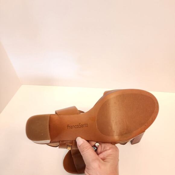Franco Sarto Myriad Platform Sandals Brown Leather Women's‎ SZ 10 - Picture 5 of 8
